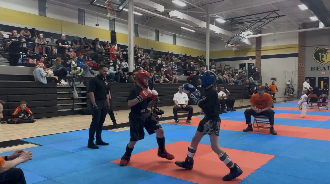 Kids Kickboxing class at Rains Martial Arts